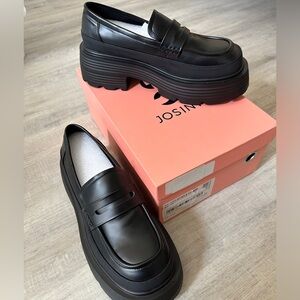 SHEIN Classic Black Chunky Loafers